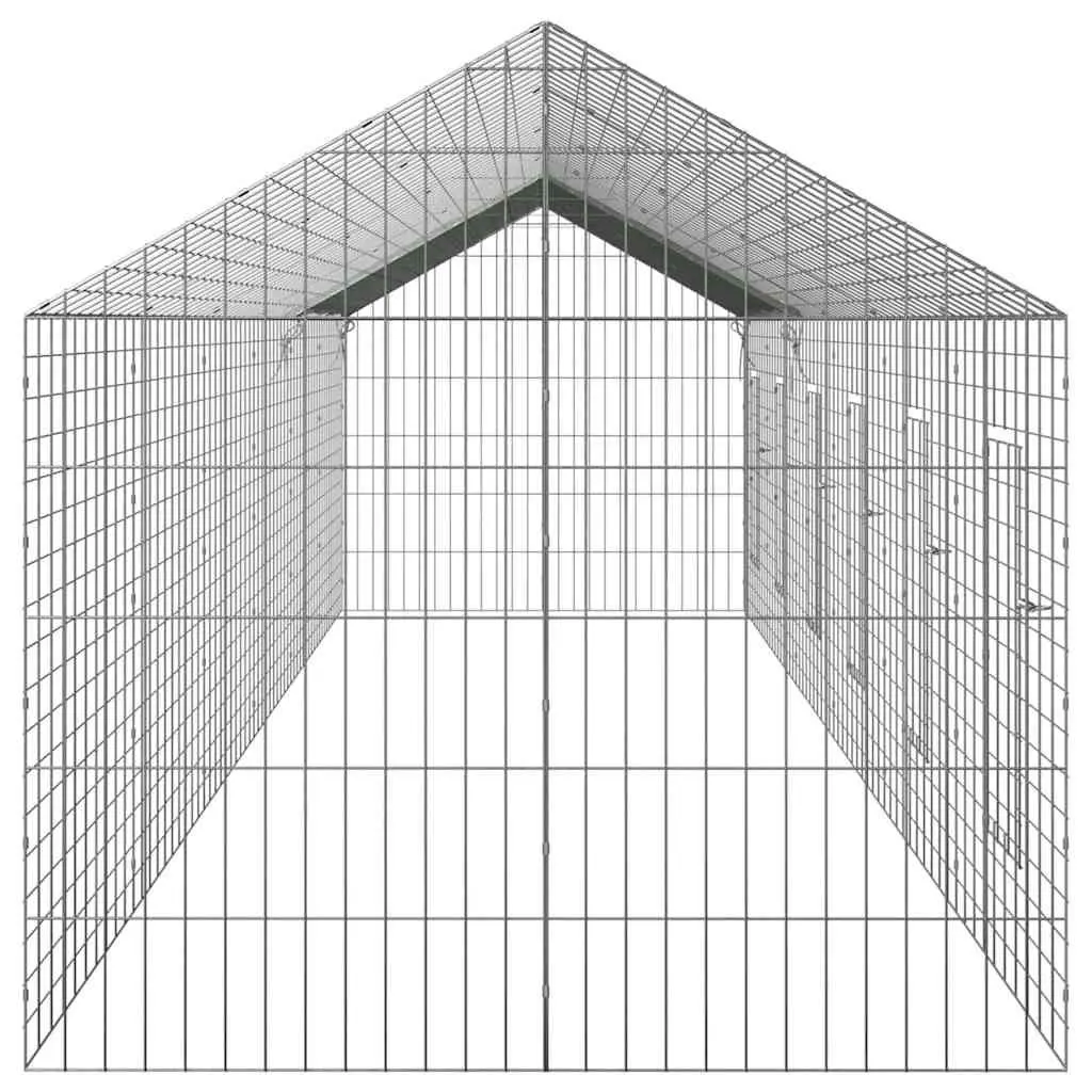 Rabbit Cage Outdoor Silver 600x78x78cm Galvanised Steel Garden Hutch Pet Habitat