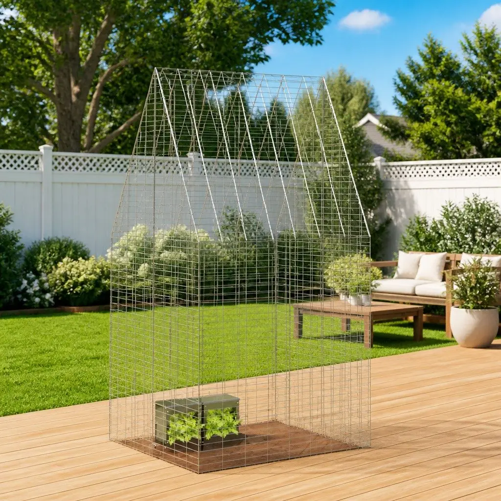 Small Animal Outdoor Habitat Cage 100 x 100 x 210 cm Galvanised Steel Rabbit