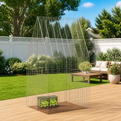 Small Animal Outdoor Habitat Cage 100 x 100 x 210 cm Galvanised Steel Rabbit