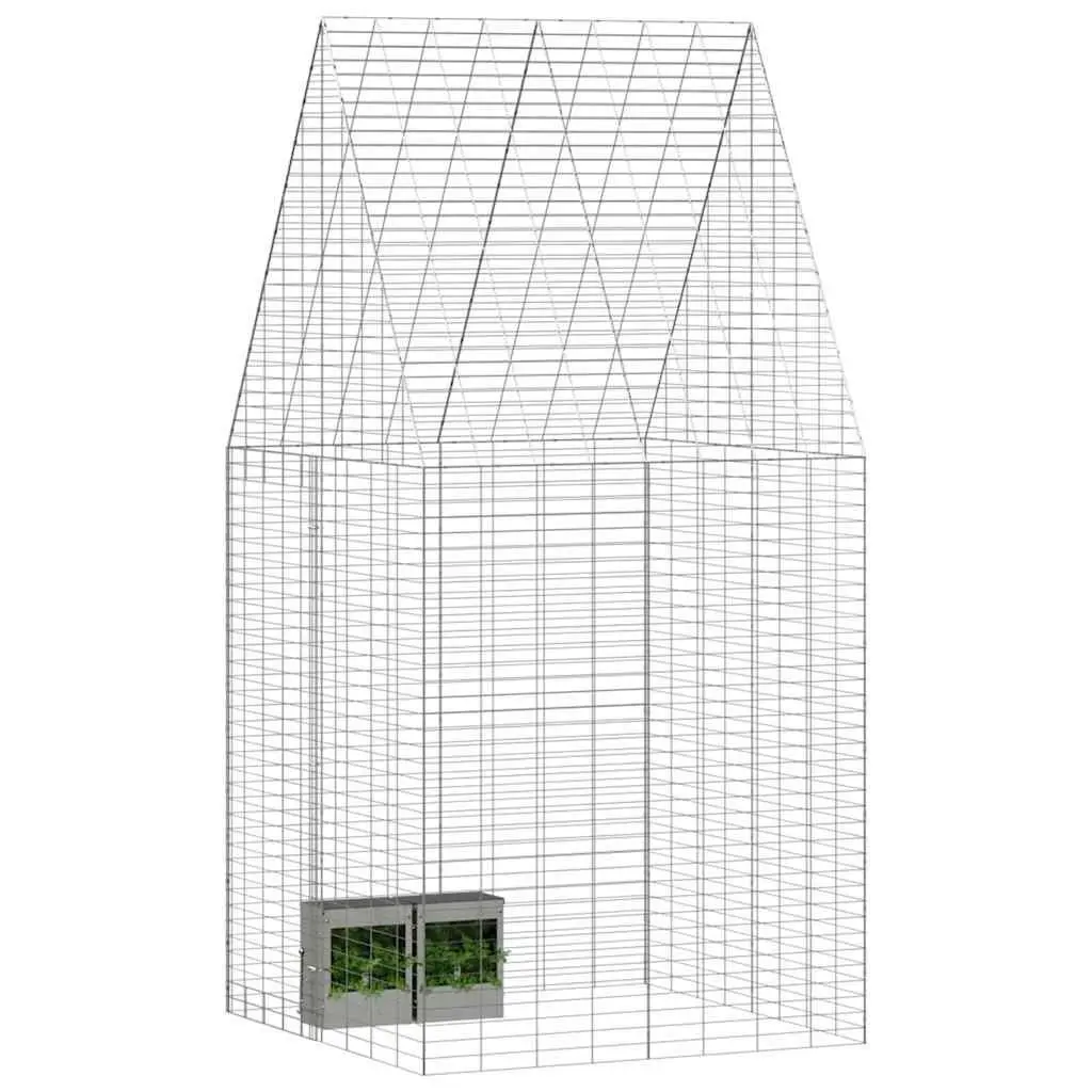 Small Animal Outdoor Habitat Cage for Garden 100 x 100 x 210 cm Galvanised Steel