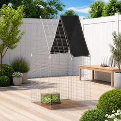 Small Animal Outdoor Habitat Rabbit Guinea Pig Hamster Cage Silver 100x100x210cm