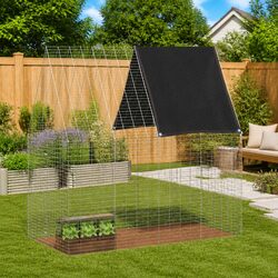Outdoor Small Animal Habitat Cage Silver Galvanised Steel Guinea Pig Rabbit