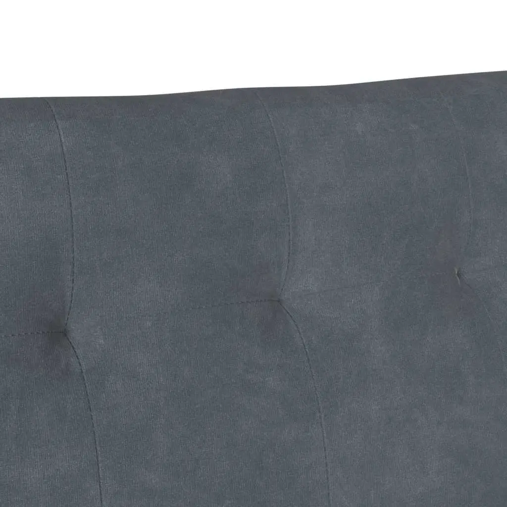 Chesterfield Bench Living Room Dark Grey Velvet Upholstered 112 x 65.5 x 75 cm