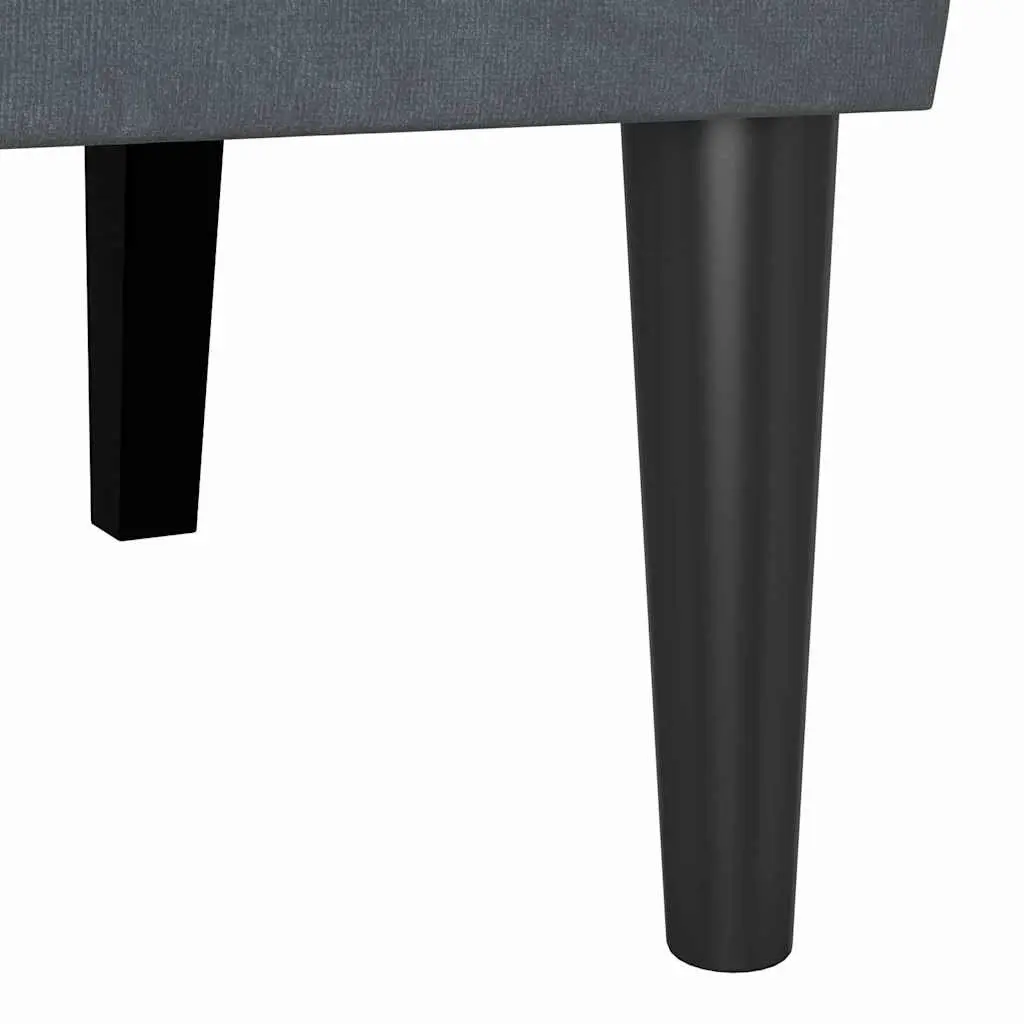 Chesterfield Bench Living Room Dark Grey Velvet Upholstered 112 x 65.5 x 75 cm