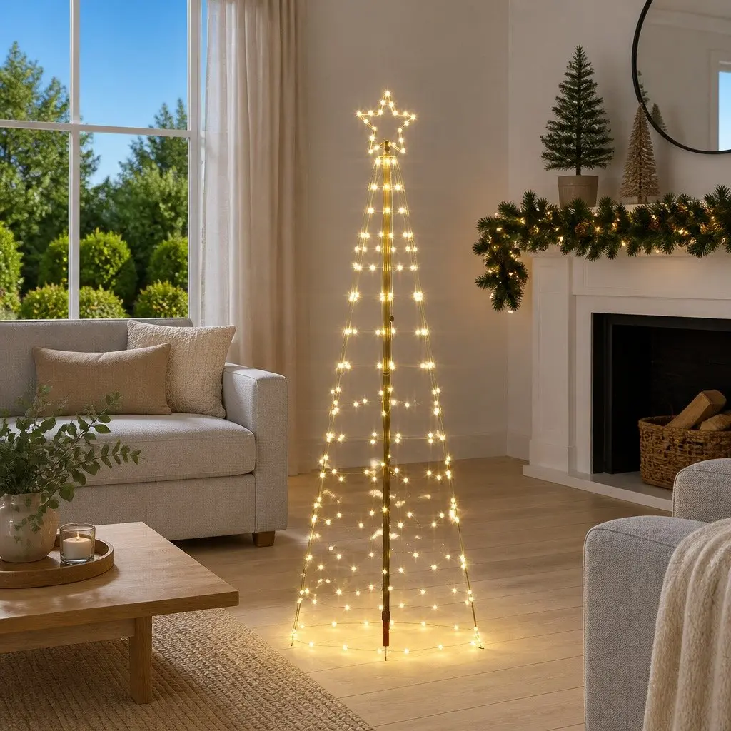 LED Christmas Tree Indoor Outdoor 250cm Warm White Decor