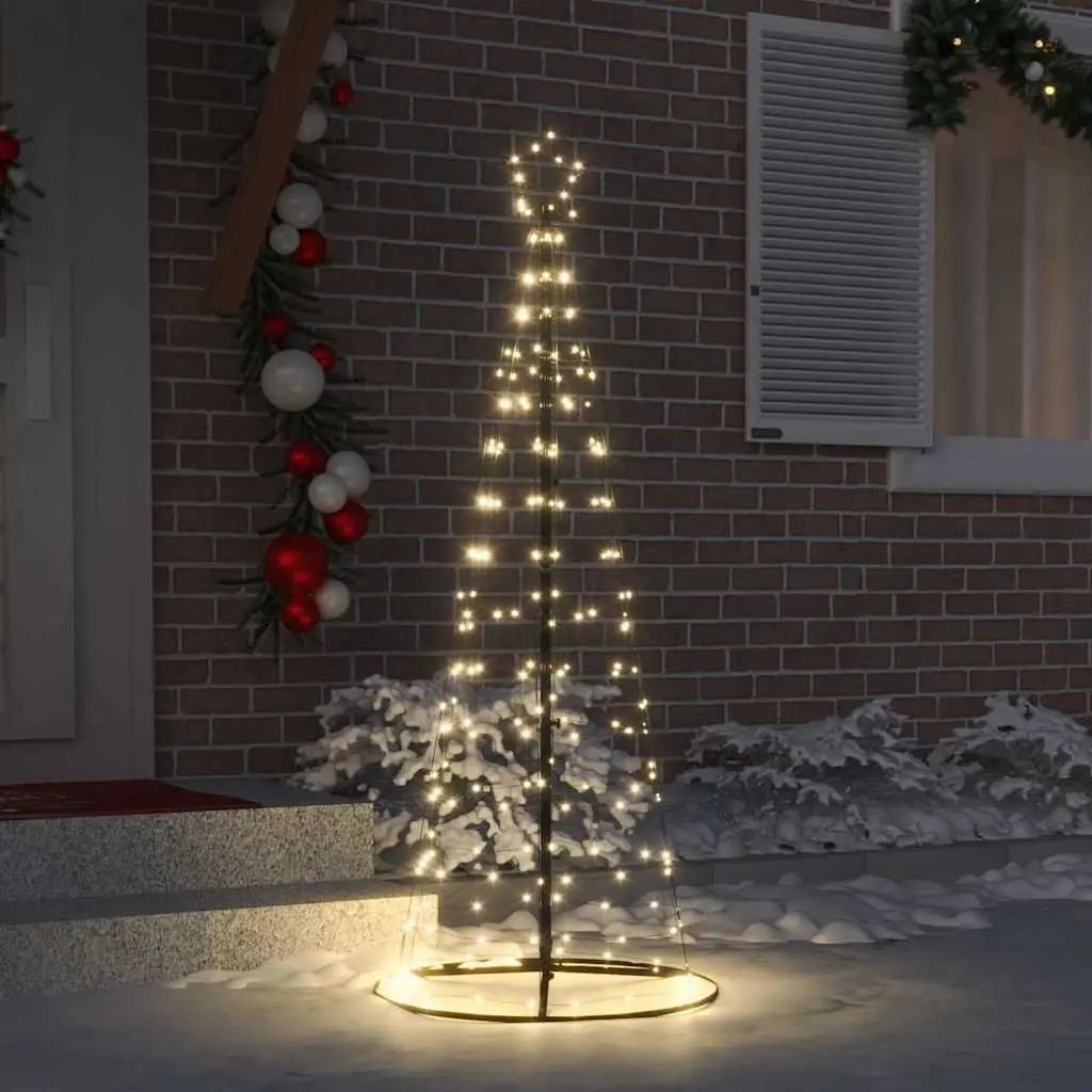 LED Christmas Tree Warm White 100x100x250cm Iron Frame 8 Flash Modes Indoor
