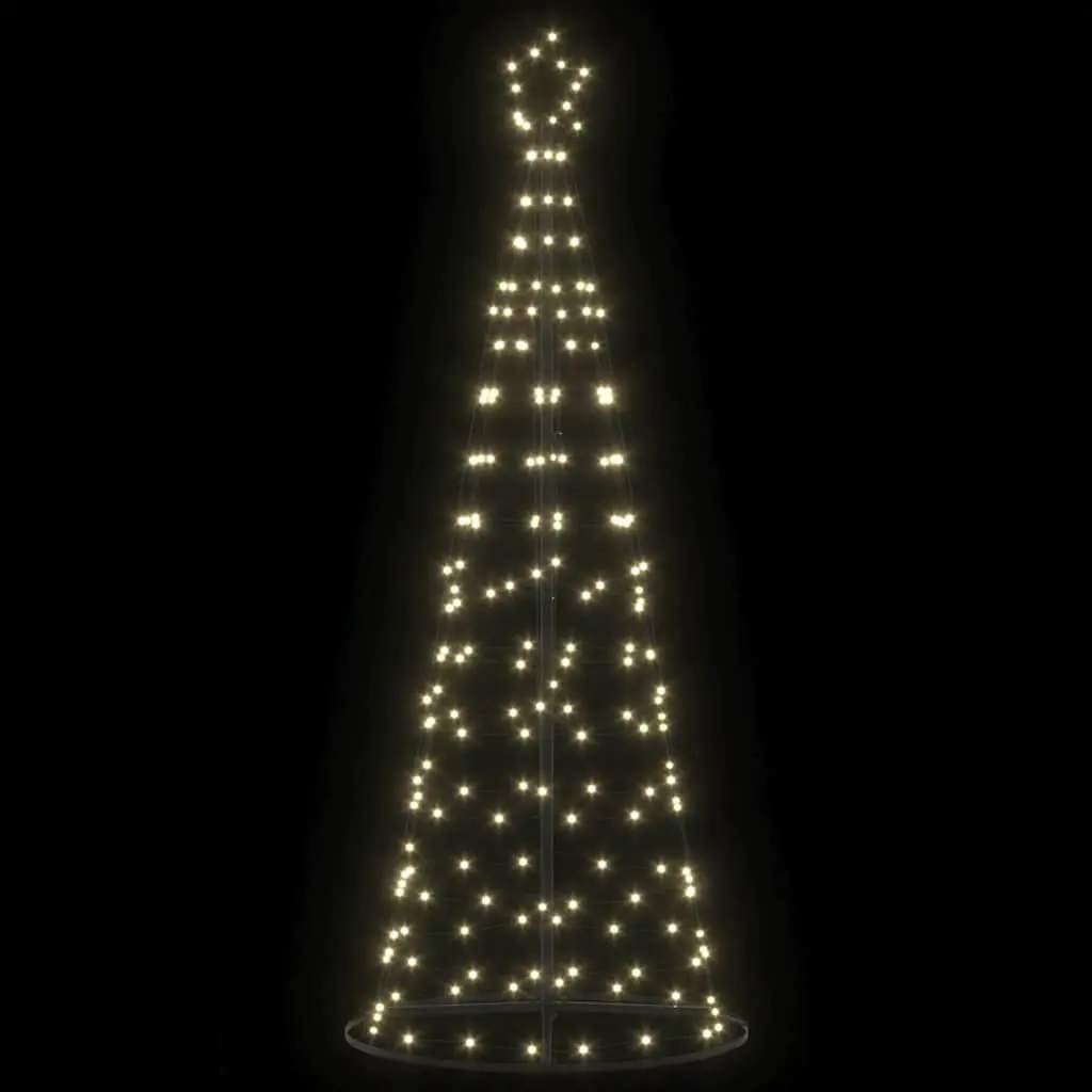 LED Christmas Tree Warm White 100x100x250cm Iron Frame 8 Flash Modes Indoor