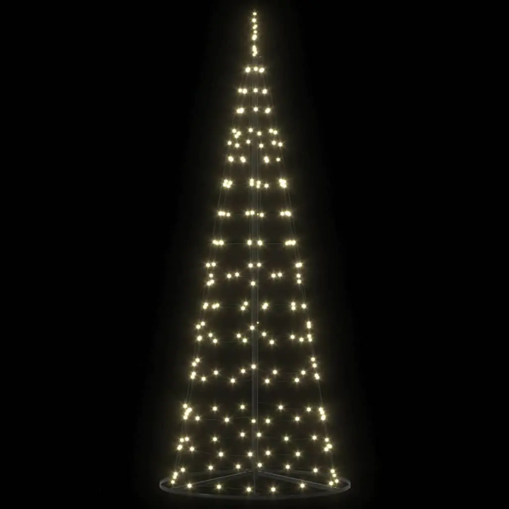 LED Christmas Tree Warm White 100x100x250cm Iron Frame 8 Flash Modes Indoor