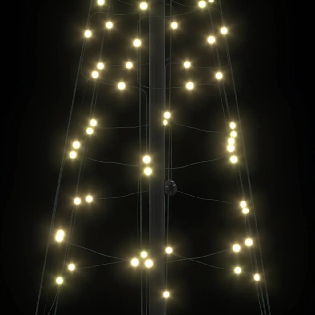 LED Christmas Tree Warm White 100x100x250cm Iron Frame 8 Flash Modes Indoor