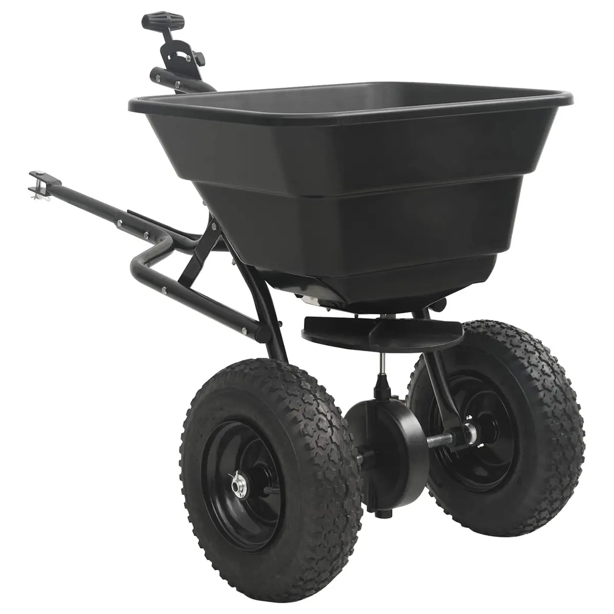 Spreader 53 x 108 x 74 cm Black Lawn Seed Fertiliser Garden Tool Outdoor