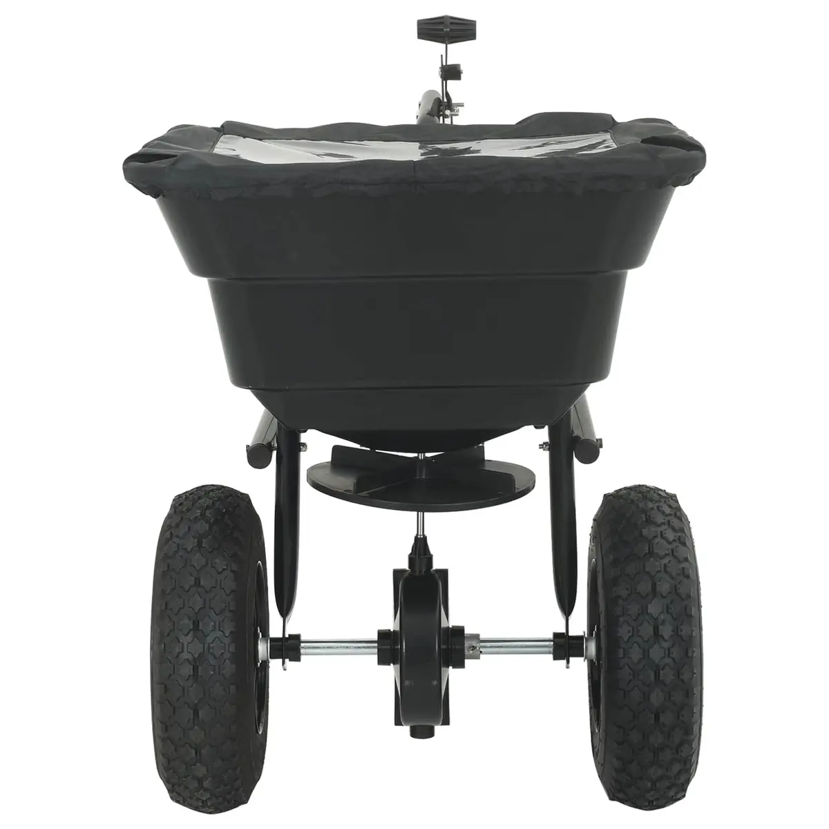 Spreader 53 x 108 x 74 cm Black Lawn Seed Fertiliser Garden Tool Outdoor