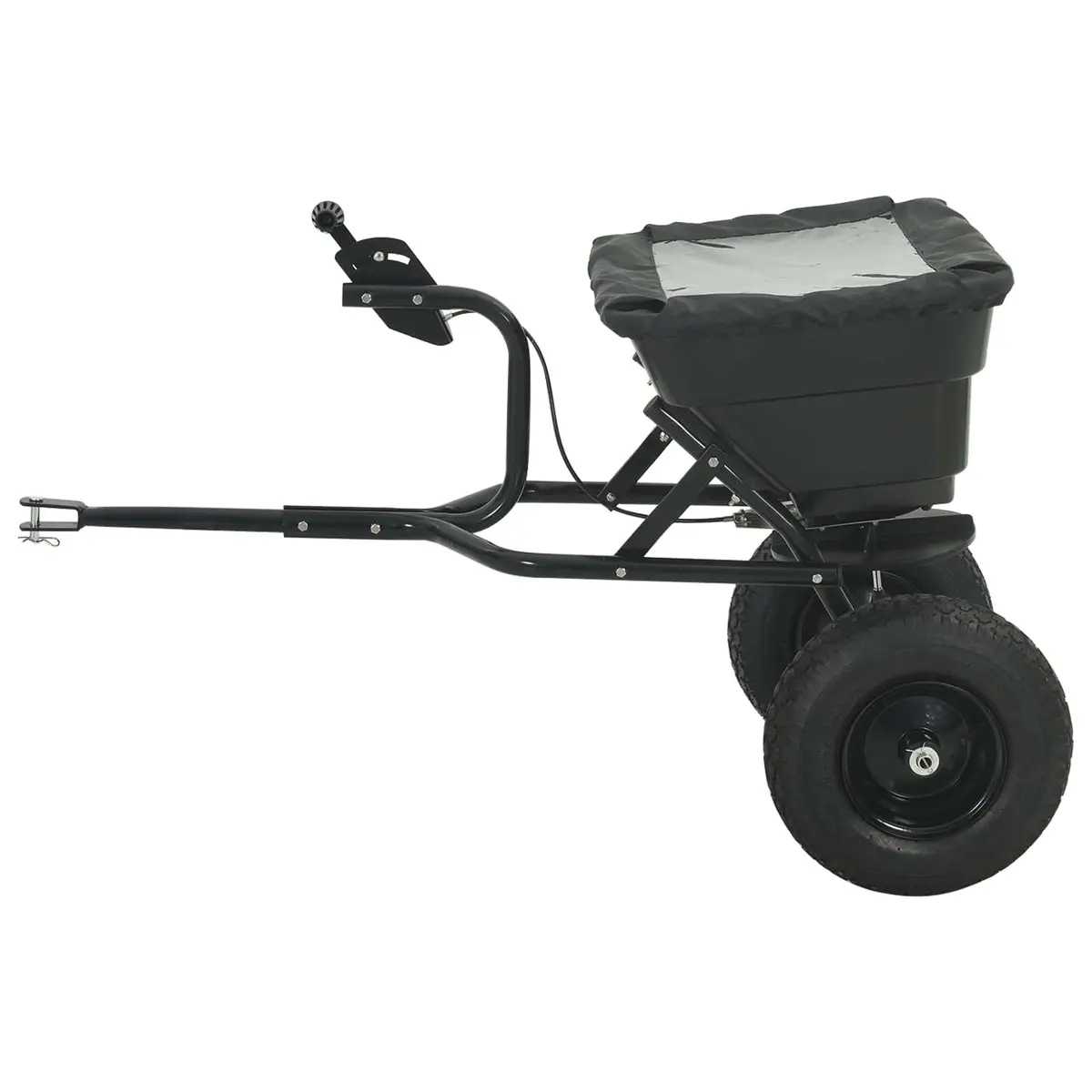 Spreader 53 x 108 x 74 cm Black Lawn Seed Fertiliser Garden Tool Outdoor