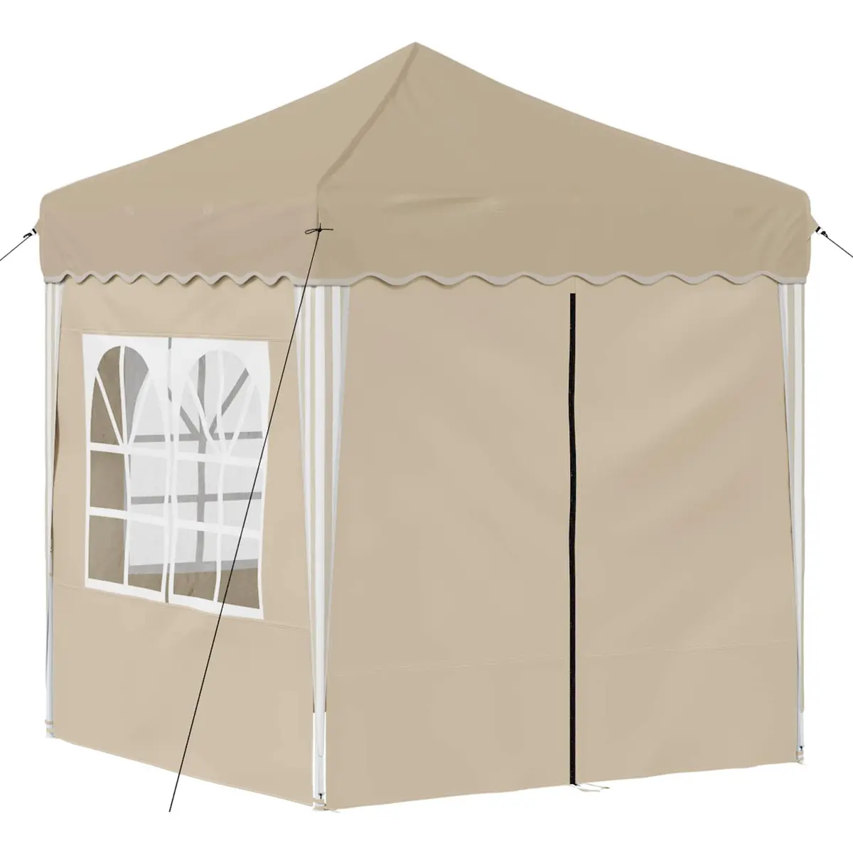 Pop-up Party Tent 195x195x245cm Outdoor Gazebo Cream Oxford Fabric Garden Canopy