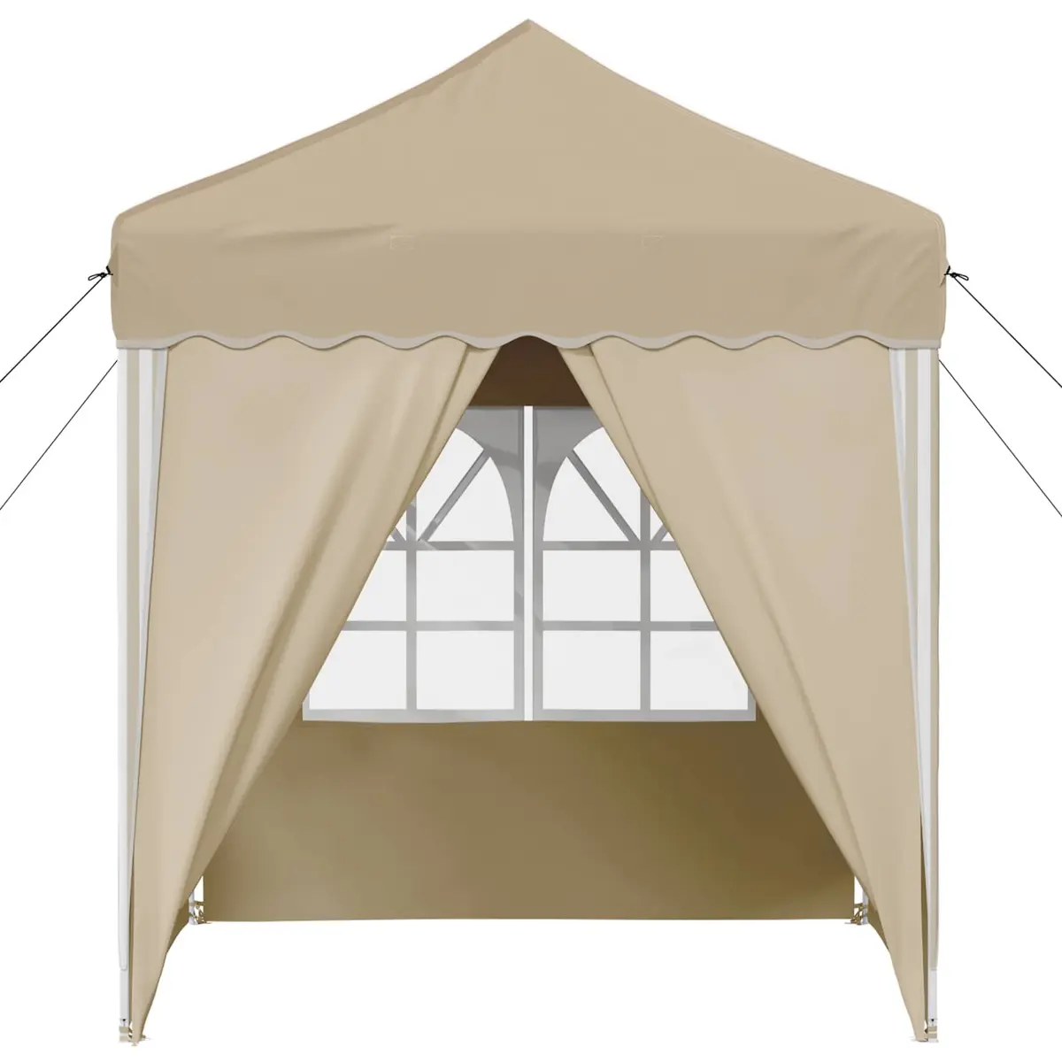 Pop-up Party Tent 195x195x245cm Outdoor Gazebo Cream Oxford Fabric Garden Canopy