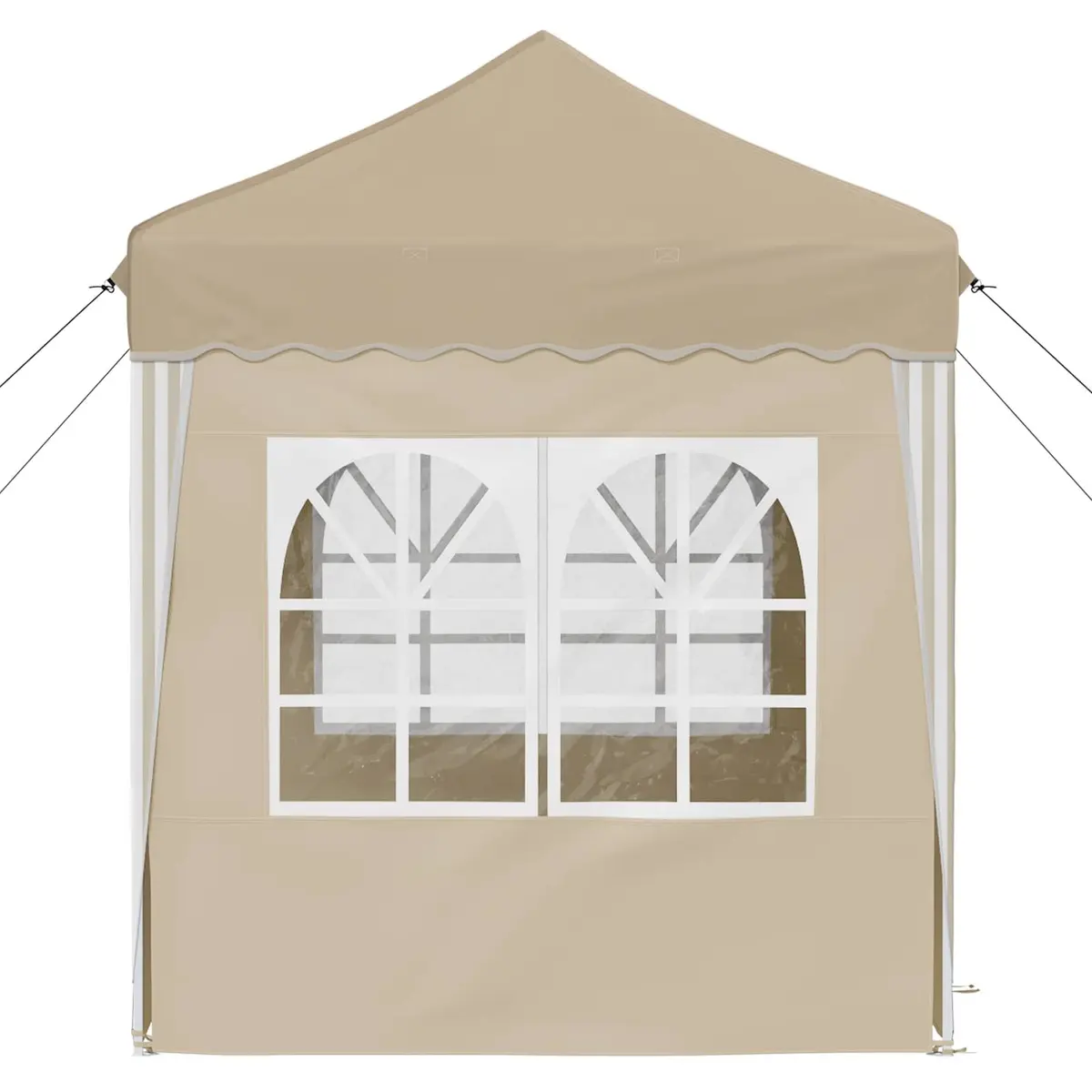 Pop-up Party Tent 195x195x245cm Outdoor Gazebo Cream Oxford Fabric Garden Canopy