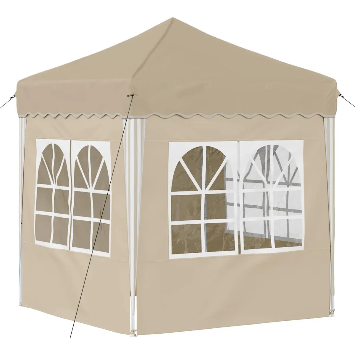Pop-up Party Tent 195x195x245cm Outdoor Gazebo Cream Oxford Fabric Garden Canopy