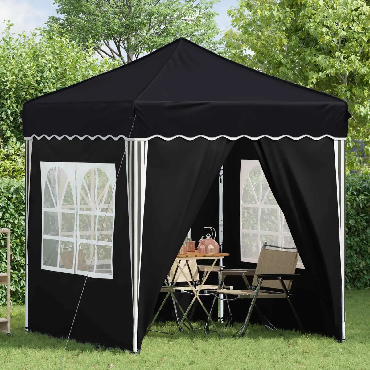 Pop-up Party Tent Outdoor 195x195x245cm Adjustable Canopy Gazebo Anthracite