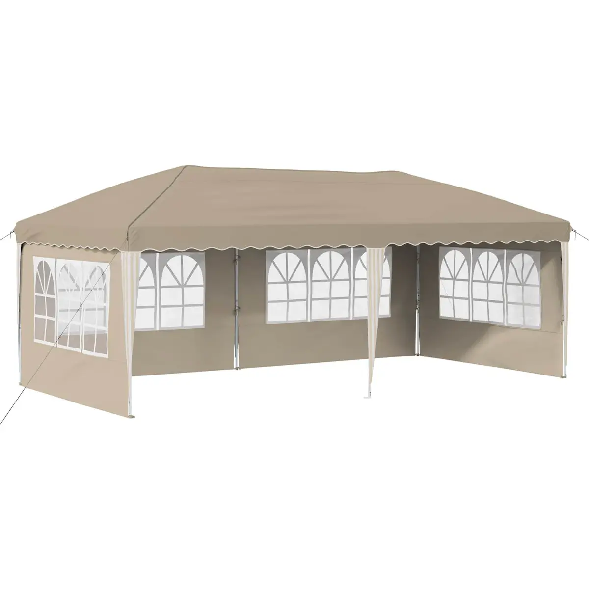 Pop-up Party Tent 575x289x245cm Cream Outdoor Canopy Gazebo Height Adjustable