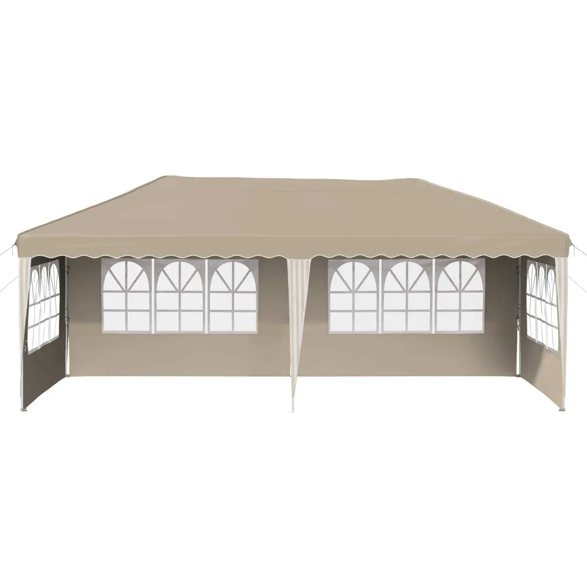 Pop-up Party Tent 575x289x245cm Cream Outdoor Canopy Gazebo Height Adjustable