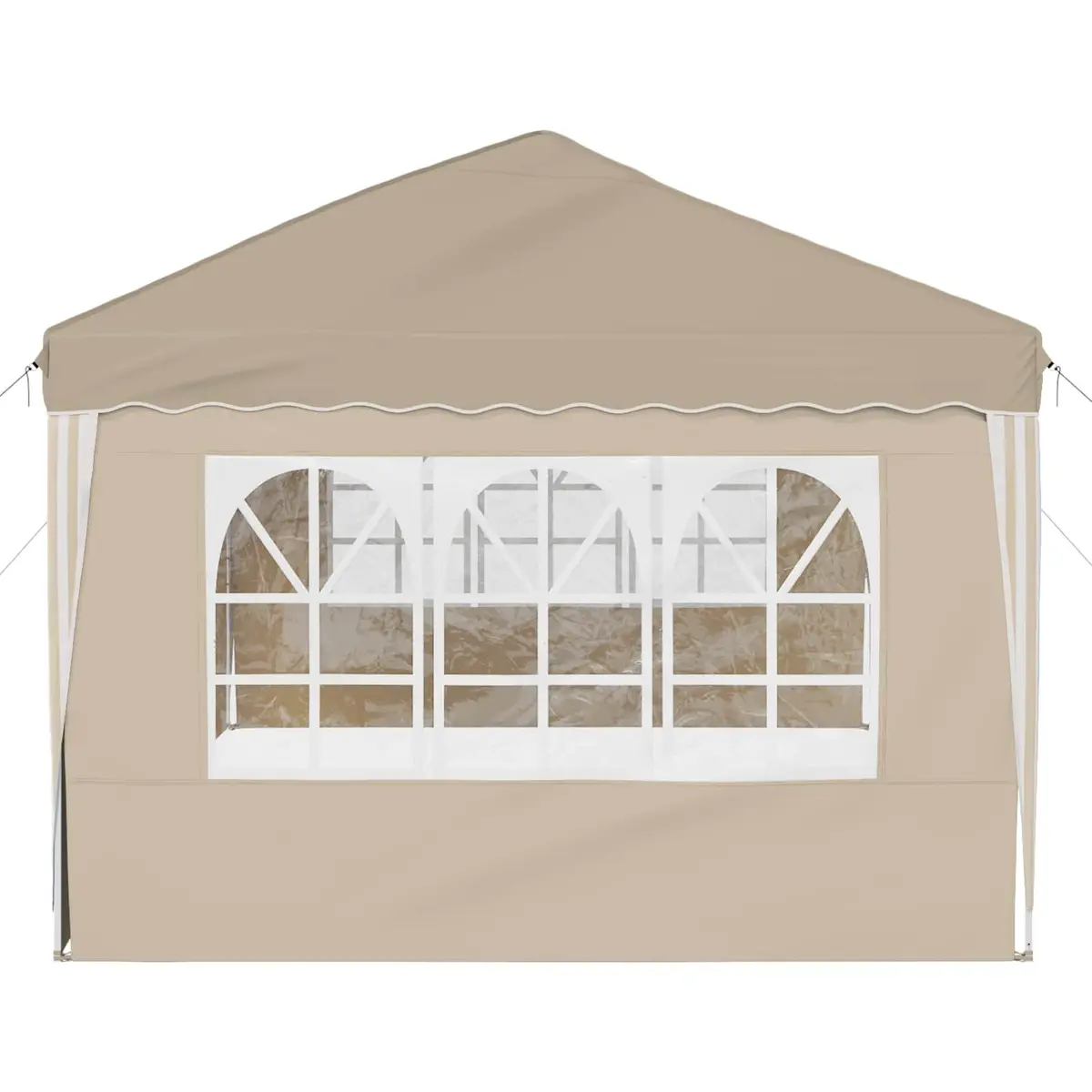 Pop-up Party Tent 575x289x245cm Cream Outdoor Canopy Gazebo Height Adjustable