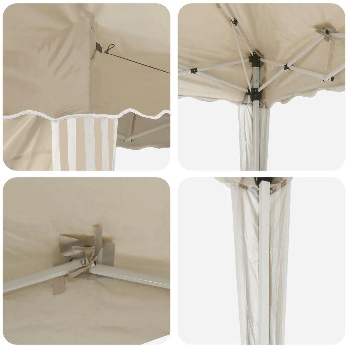 Pop-up Party Tent 575x289x245cm Cream Outdoor Canopy Gazebo Height Adjustable