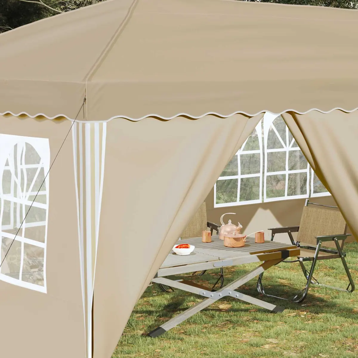Pop-up Party Tent Outdoor Use 575x288x245cm Cream