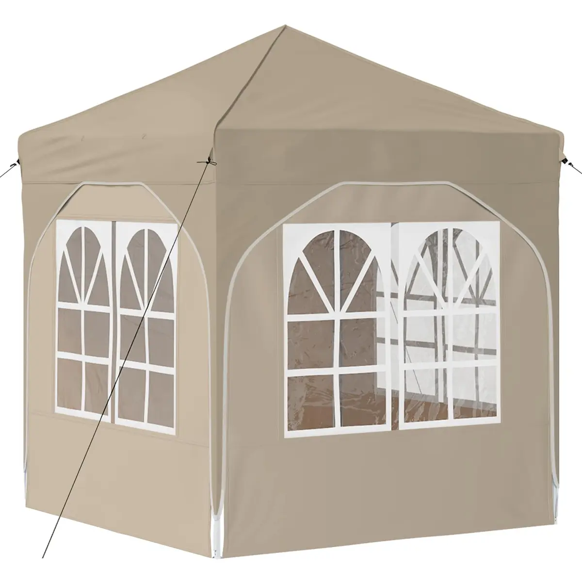 Pop-up Party Tent Outdoor 192x192cm Waterproof UV Resistant Cream