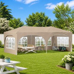 Pop-up Party Tent Specifications: 575x288x245cm, Cream