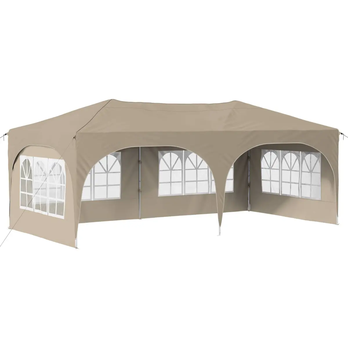 Pop-up Party Tent Outdoor Use 575x288x245cm Cream Oxford Fabric