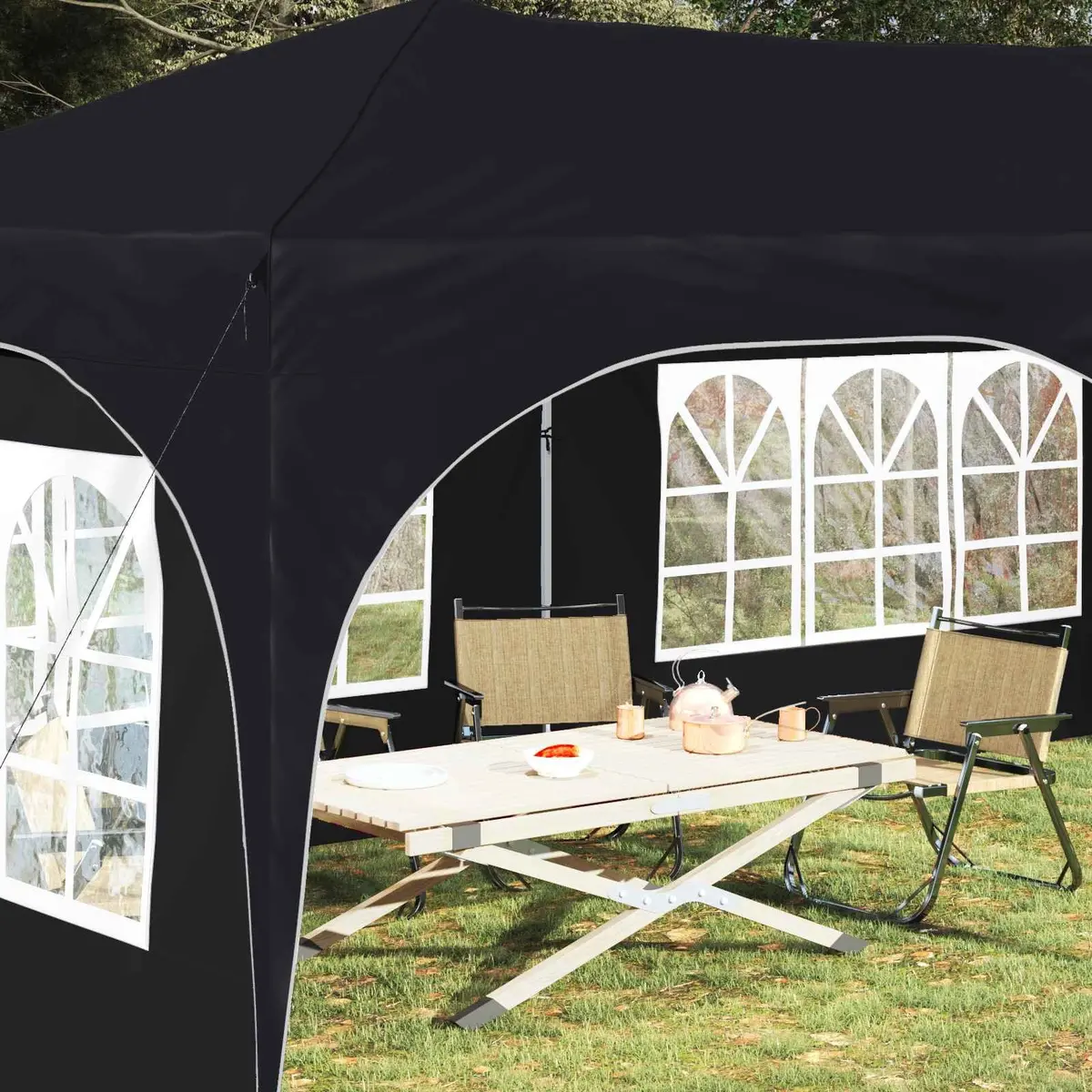 Pop-up Party Tent Outdoor 575 x 288 x 245 cm Adjustable Height