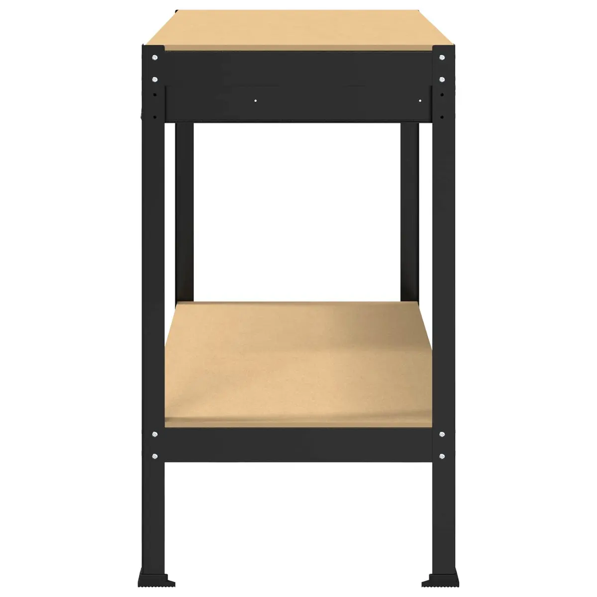 Workbench Black 114 x 54 x 91 cm Engineered Wood Metal Frame Pegboard Drawer