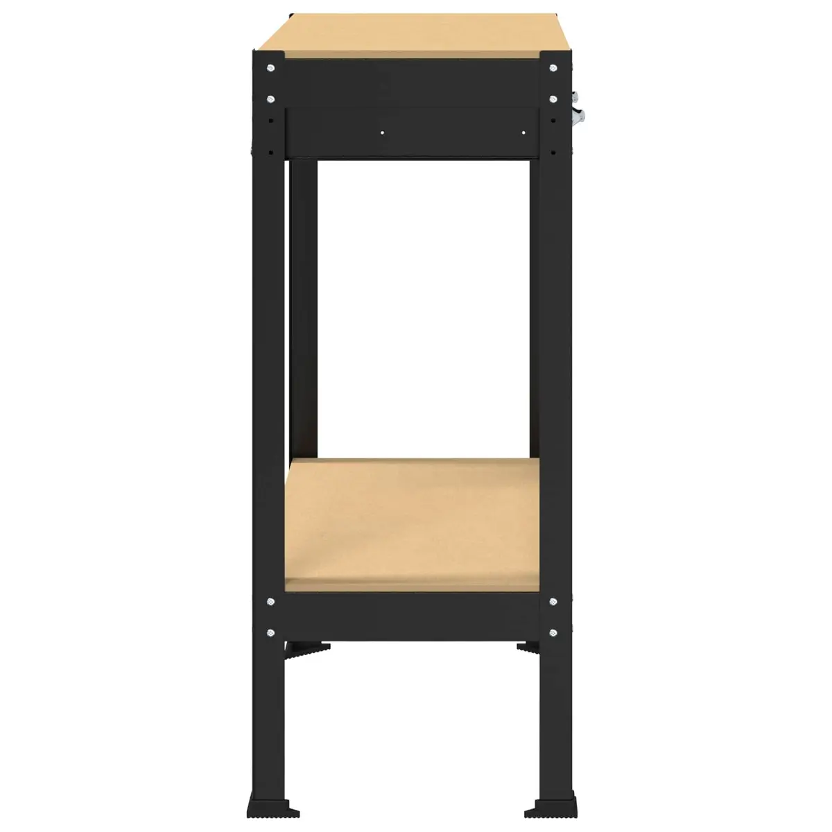 Workbench Black 80 x 40 x 91 cm Engineered Wood Metal Frame Garage Workshop