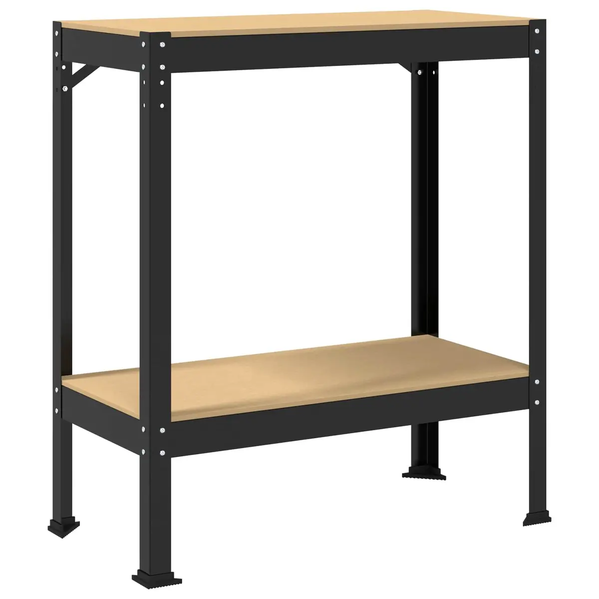 Workbench Black 81 x 41 x 91 cm Engineered Wood Metal Pegboard Drawer Storage