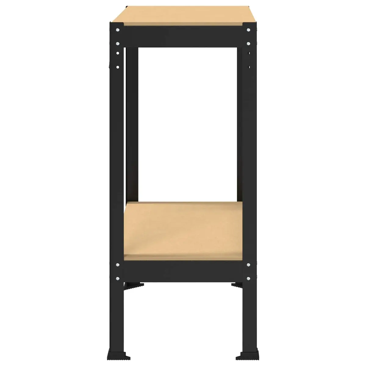 Workbench Black 81 x 41 x 91 cm Engineered Wood Metal Pegboard Drawer Storage