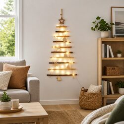 90 cm Wall or Door Hanging Christmas Tree with LED Lights