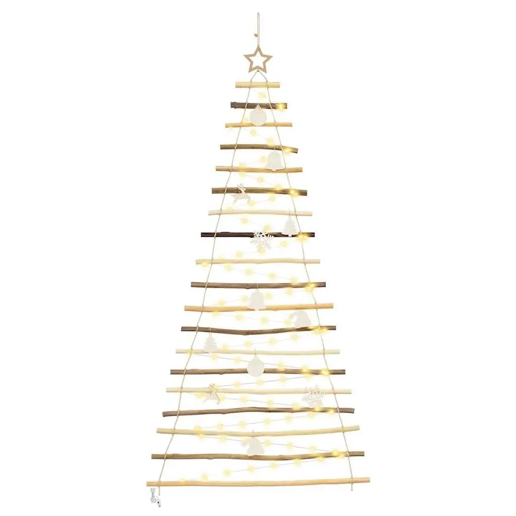 Hanging Christmas Tree Indoor 180cm Ash Wood 100 Warm LED Lights USB Powered