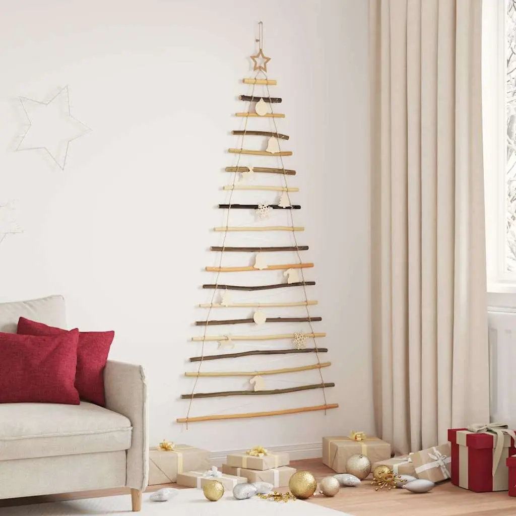 Hanging Christmas Tree Indoor 180cm Ash Wood 100 Warm LED Lights USB Powered