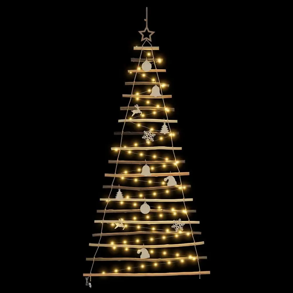 Hanging Christmas Tree Indoor 180cm Ash Wood 100 Warm LED Lights USB Powered