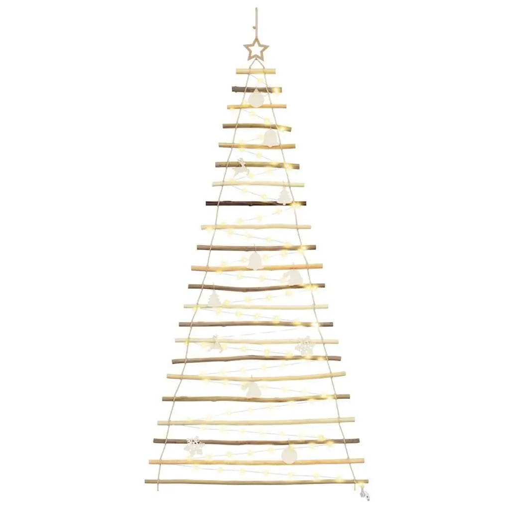 Hanging Christmas Tree Indoor Outdoor 210cm Solid Ash Wood with 130 LEDs
