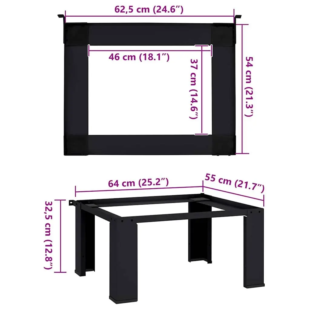 Washing Machine Pedestal Black Steel Laundry Room Riser Stand