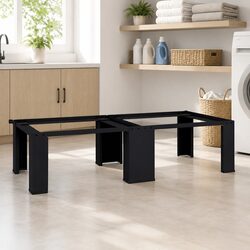 Washing Machine Pedestal Riser Elevated Laundry Stand Steel Frame Black 2 Pack