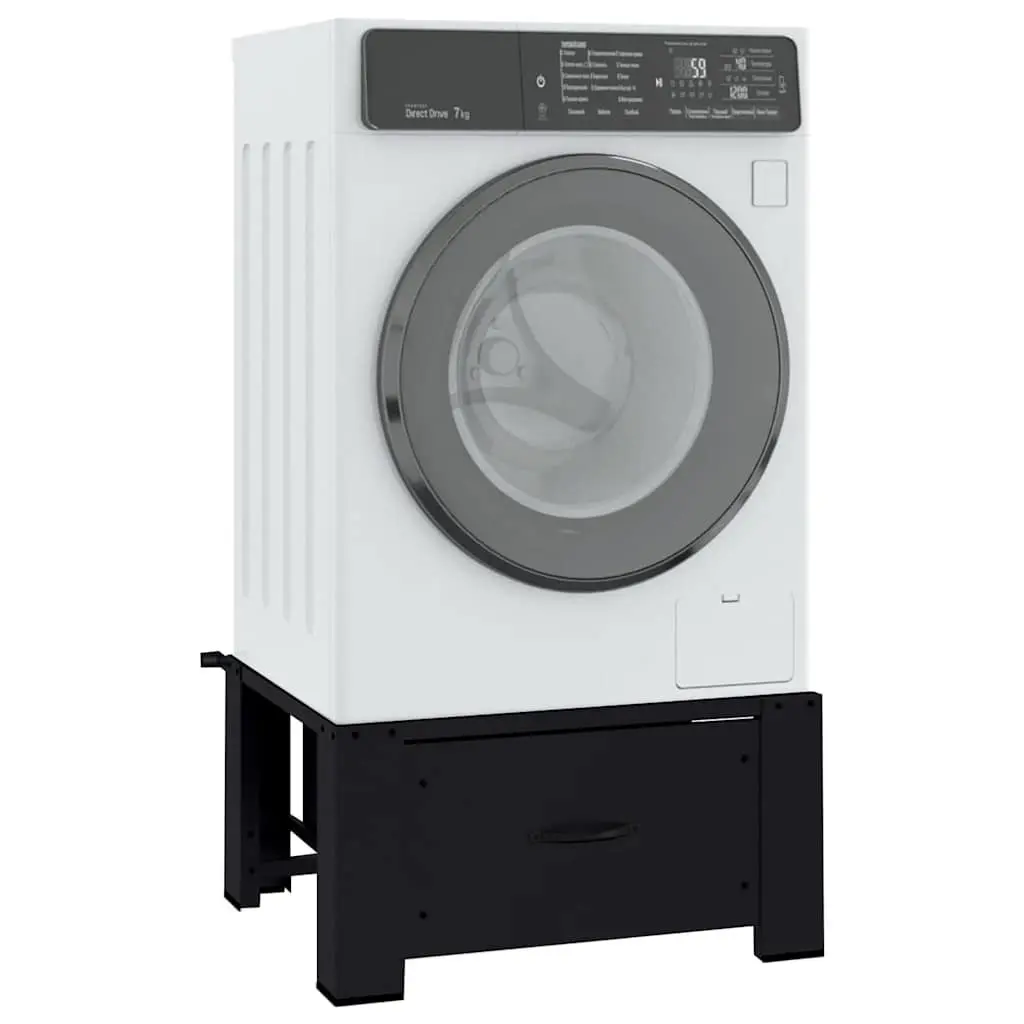 Washing Machine Pedestal Riser Steel Black for Laundry Room Bathroom 64x55x32.5cm