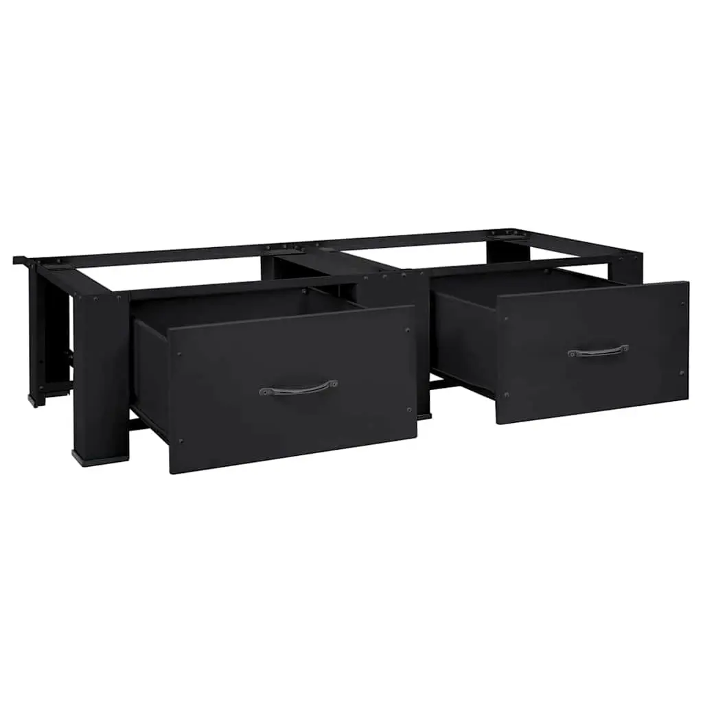 Washing Machine Pedestal for Laundry Room Black Steel 2 Pieces
