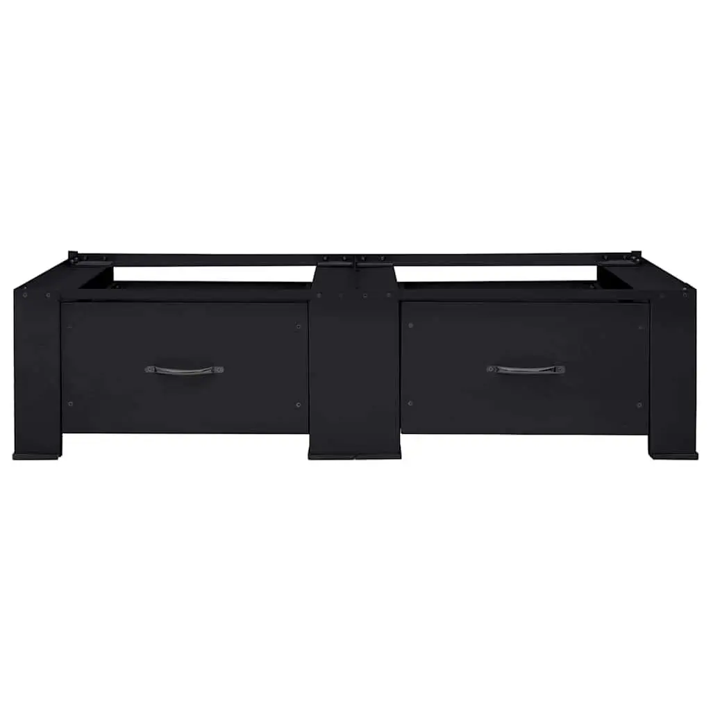 Washing Machine Pedestal for Laundry Room Black Steel 2 Pieces