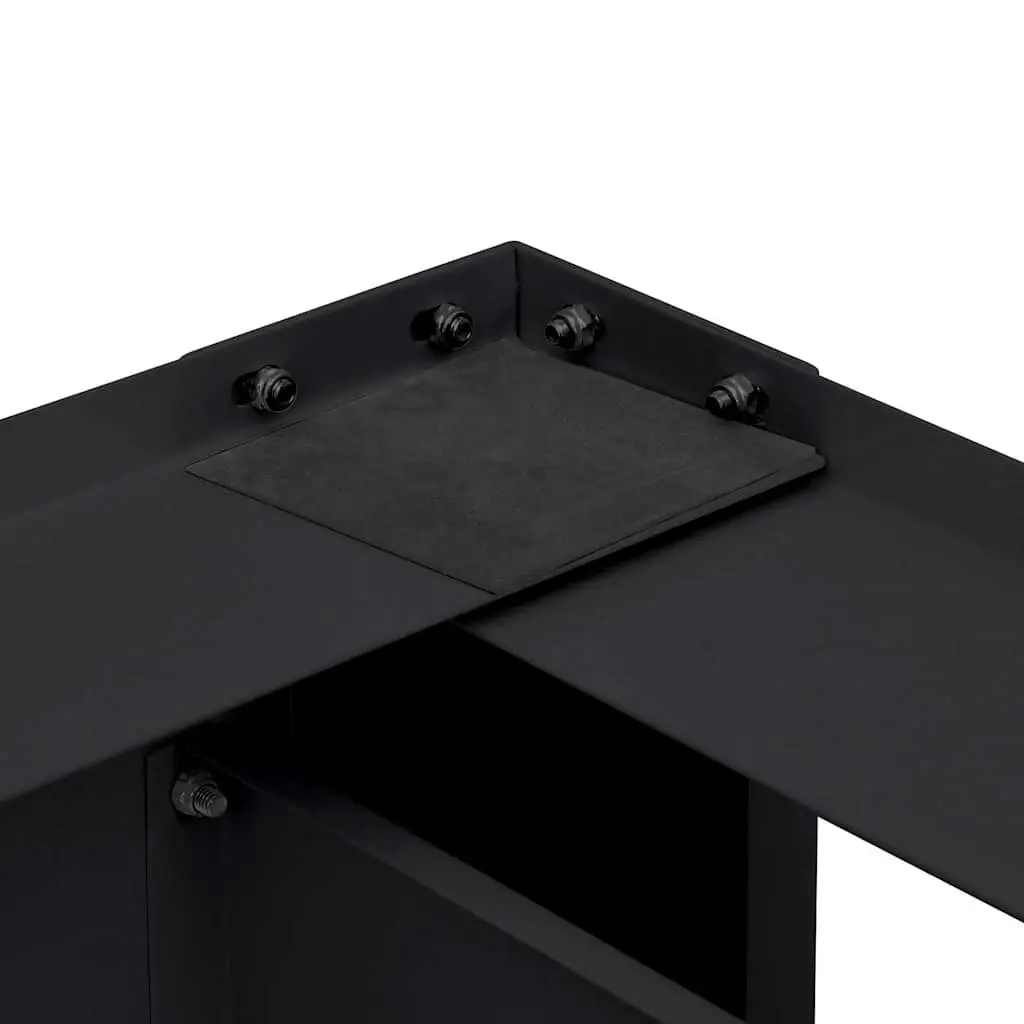 Washing Machine Pedestal for Laundry Room Black Steel 2 Pieces