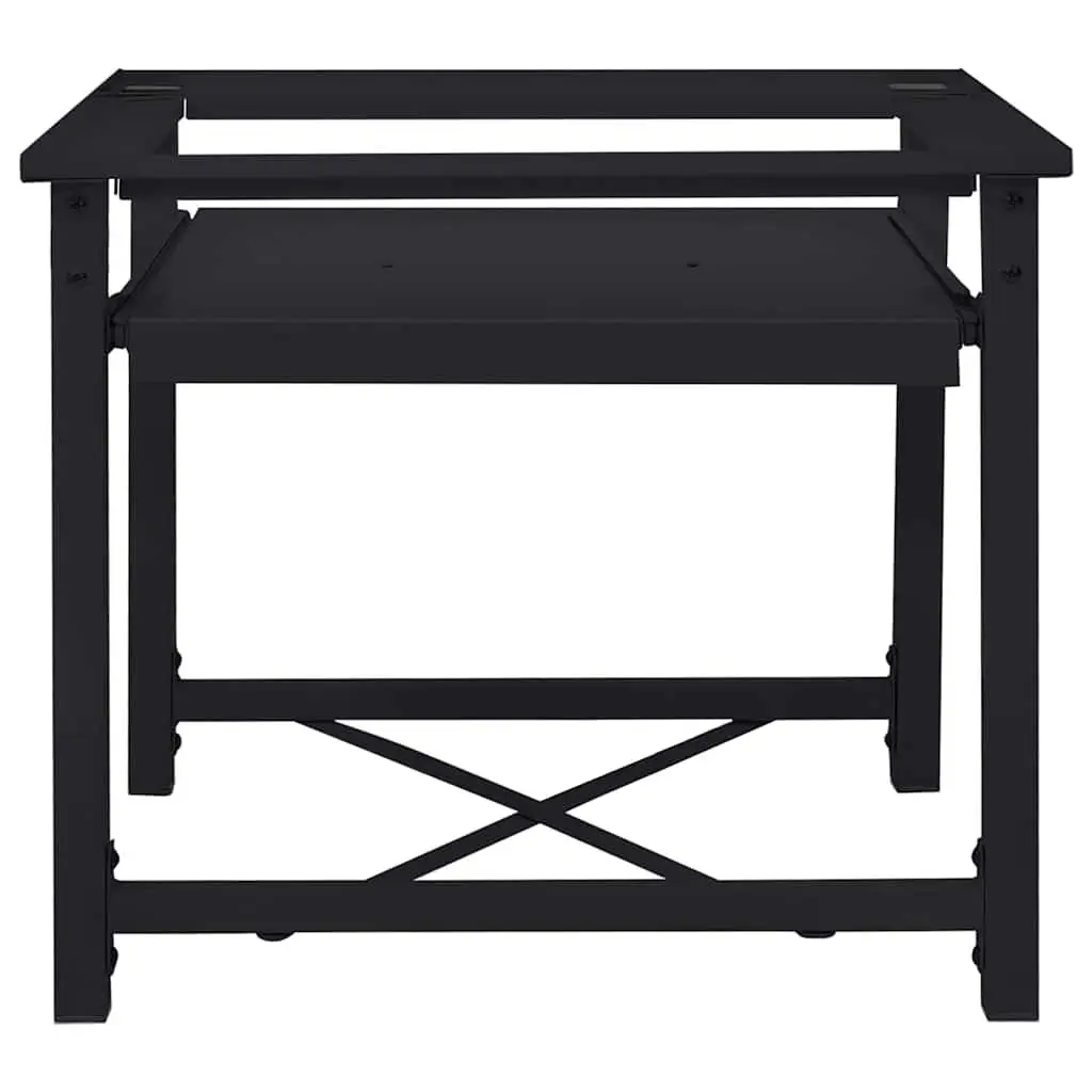 Washing Machine Pedestal Riser Black Steel Laundry Room Bathroom Storage Stand 60 x 56 x 52 cm