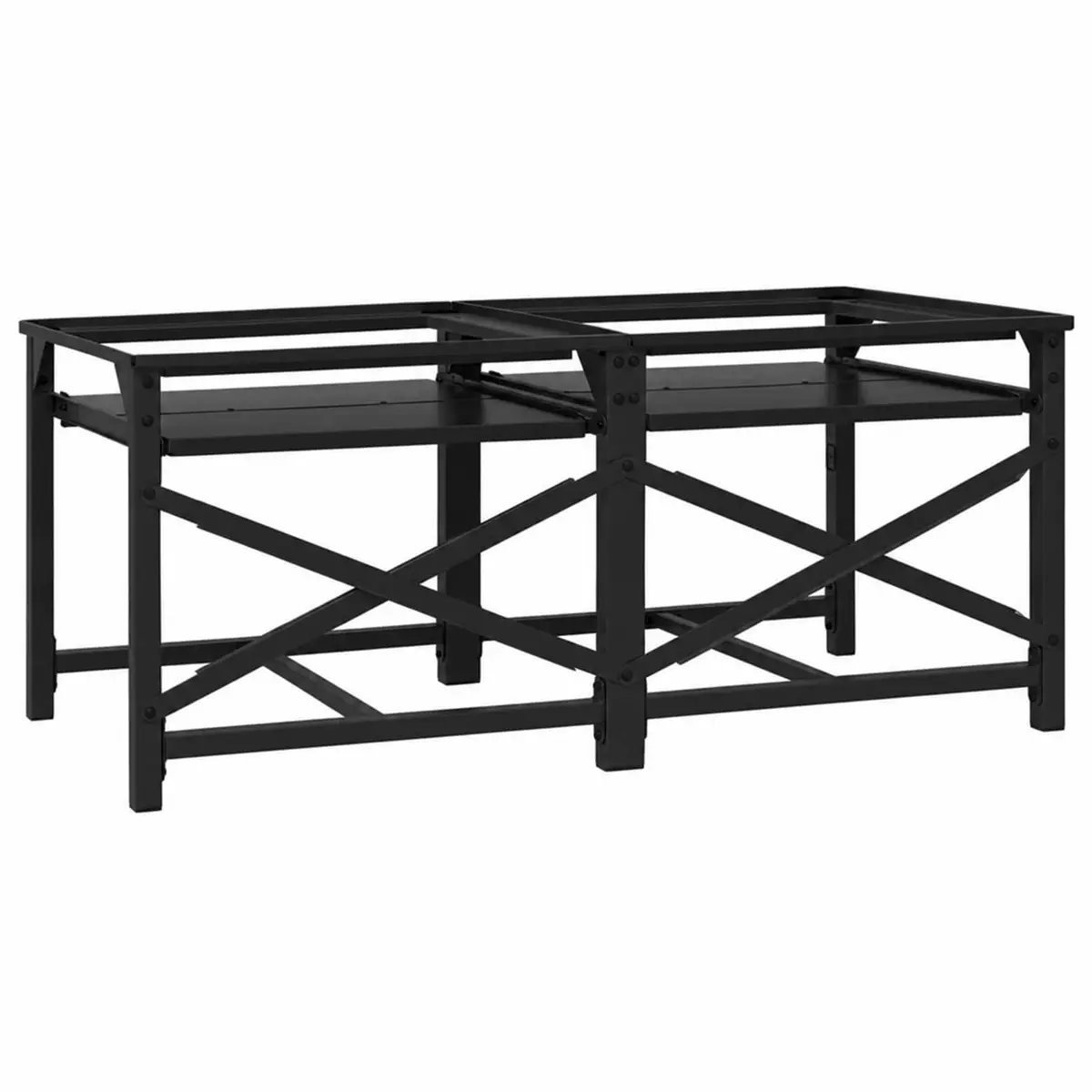 Washing Machine Pedestal Riser for Laundry 2 Piece Black Steel Base Support Stand
