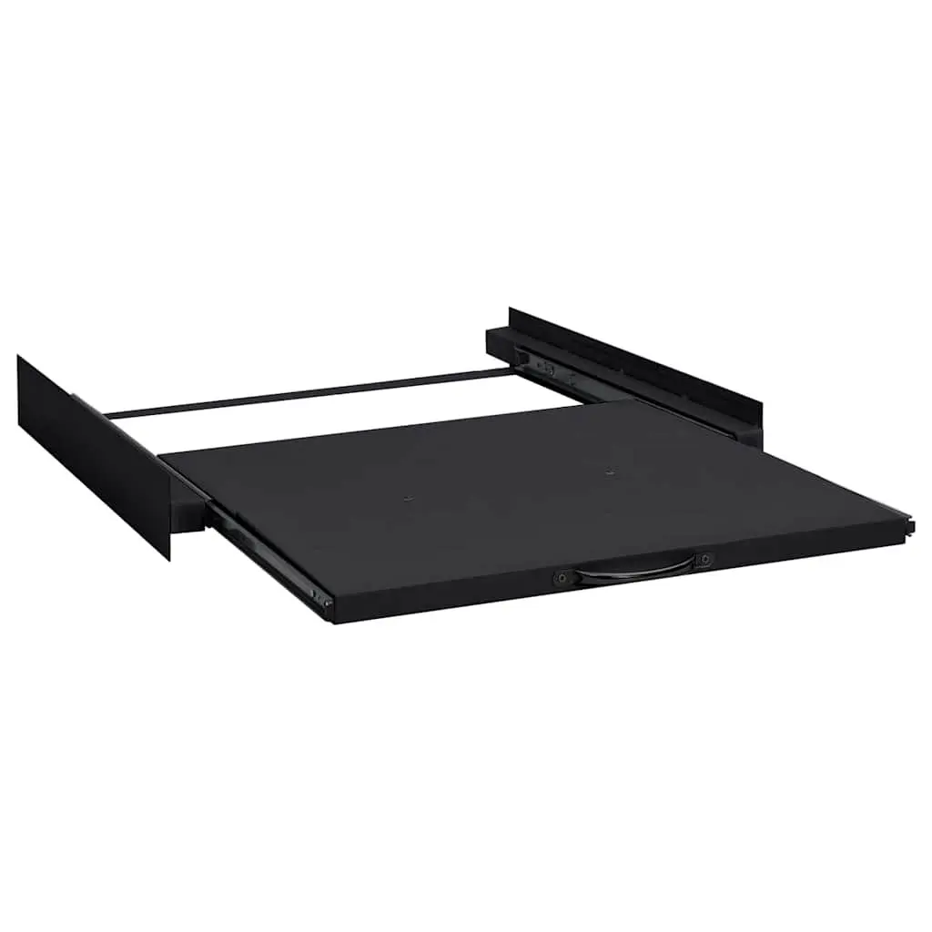 Washing Machine Shelf Storage Organizer 60x60x8 cm Black Steel Utility Room