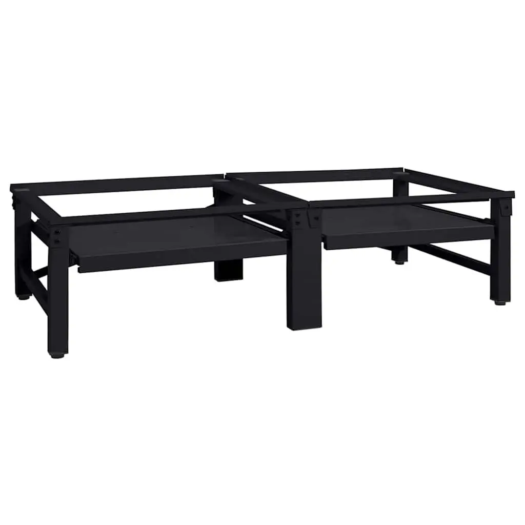 Washing Machine Pedestal 2 pcs Black Laundry Room Bathroom 1245 x 615 x 325 cm