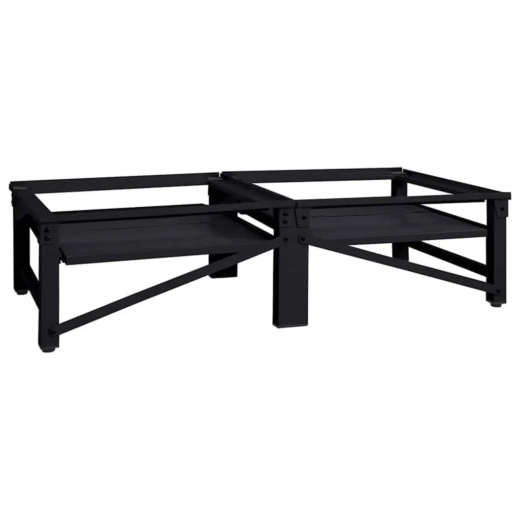 Washing Machine Pedestal 2 pcs Black Laundry Room Bathroom 1245 x 615 x 325 cm